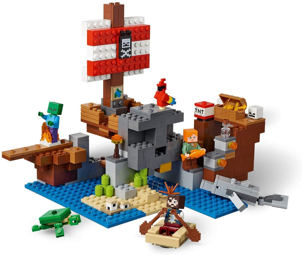 LEGO Minecraft The Pirate Ship Adventure building steps image shows sturdy assembly