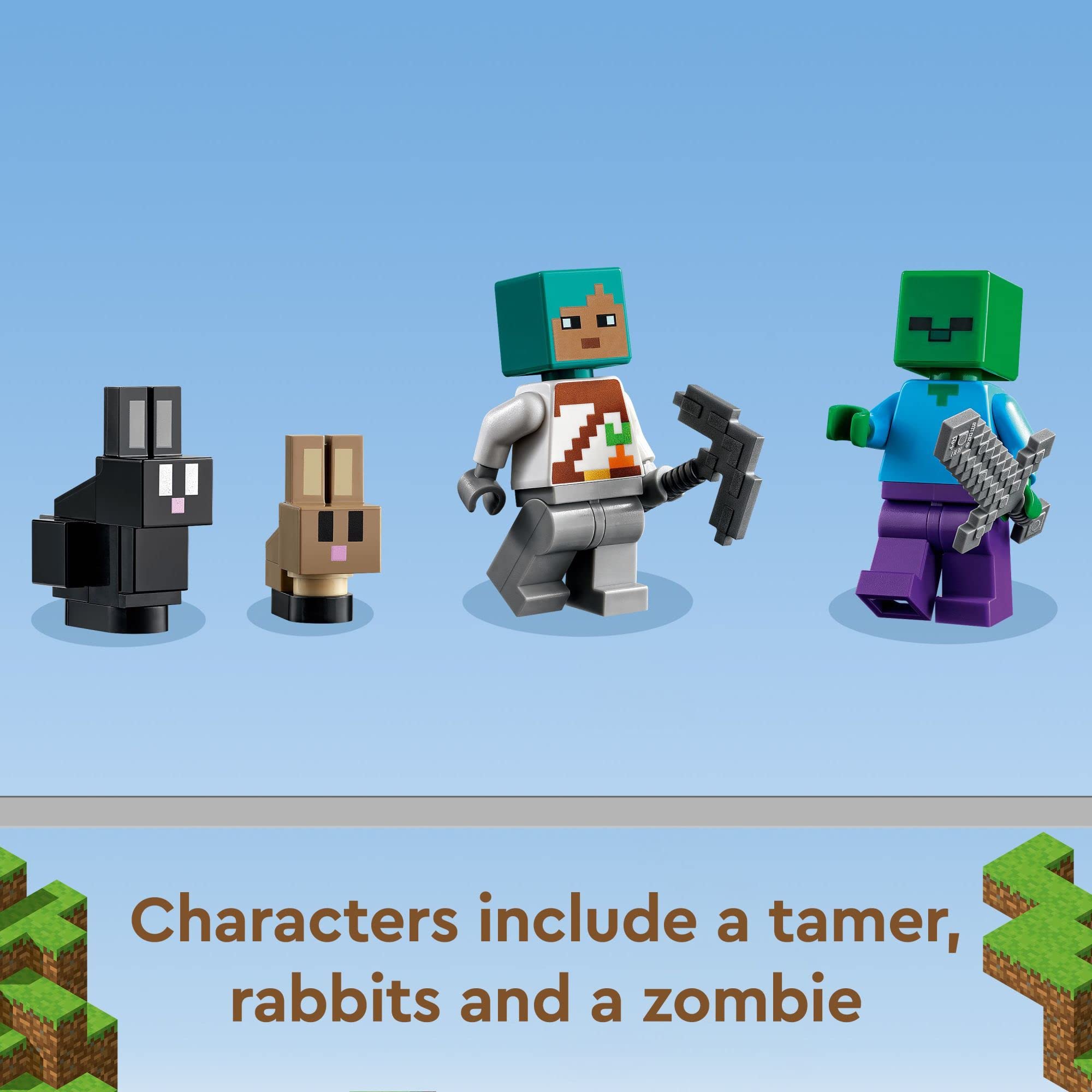 LEGO Minecraft The Ranch Rabbit includes trainer, rabbit, baby bunny and zombie figures