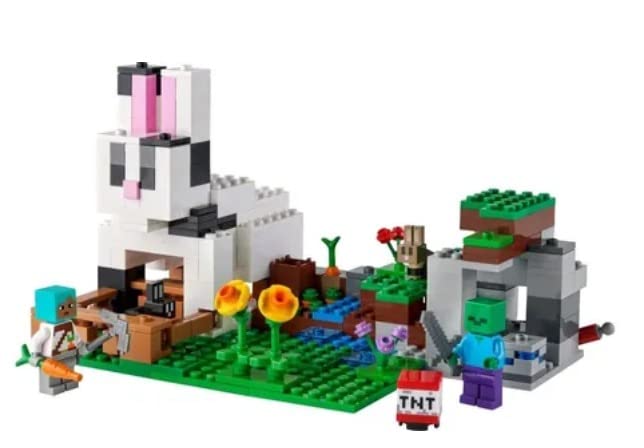 LEGO Minecraft The Ranch Rabbit lever lets rabbits bounce during adventures