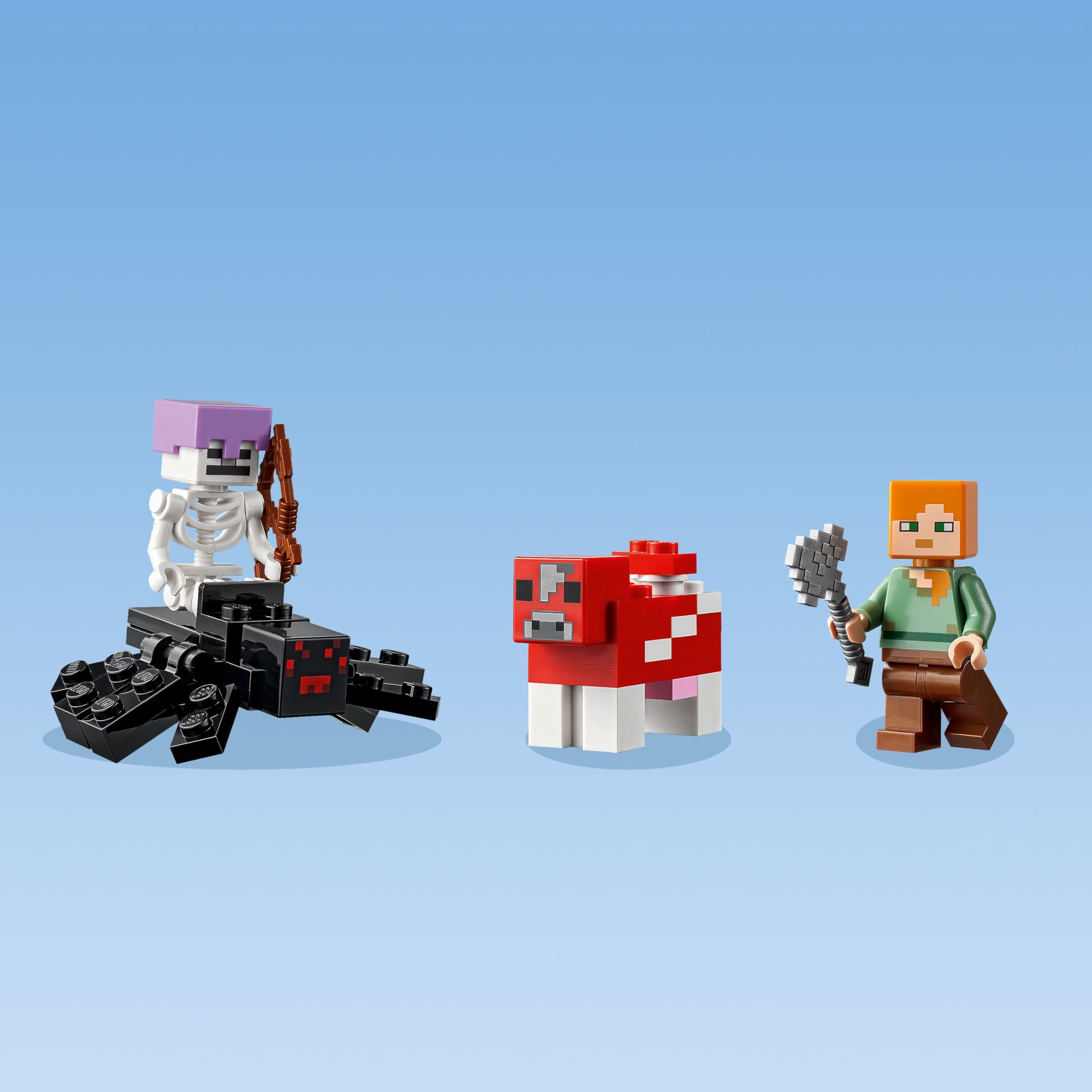 LEGO Minecraft Skeleton Spider Jockey in action, adding dynamic battle moments.