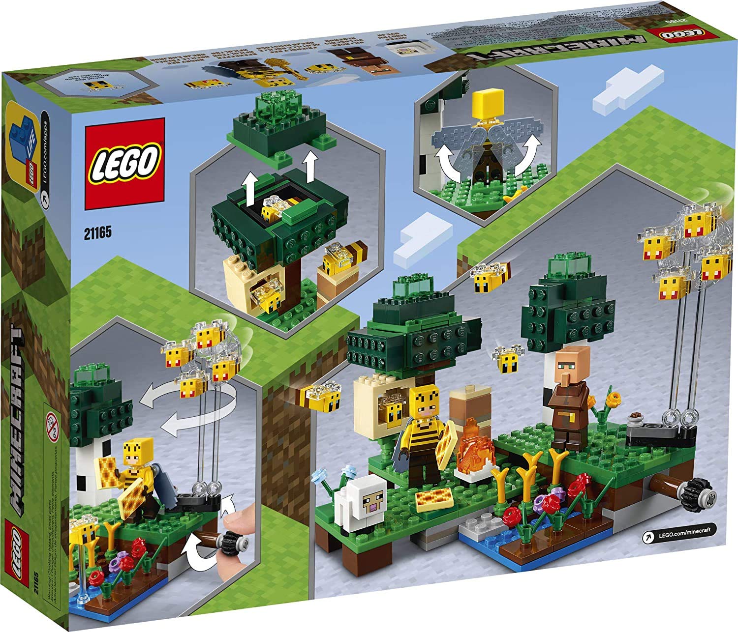 LEGO Minecraft The Bee Farm: beehive hub for hive-minded play.