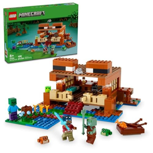 LEGO Minecraft The Frog House front view showing frog-themed exterior for imaginative play