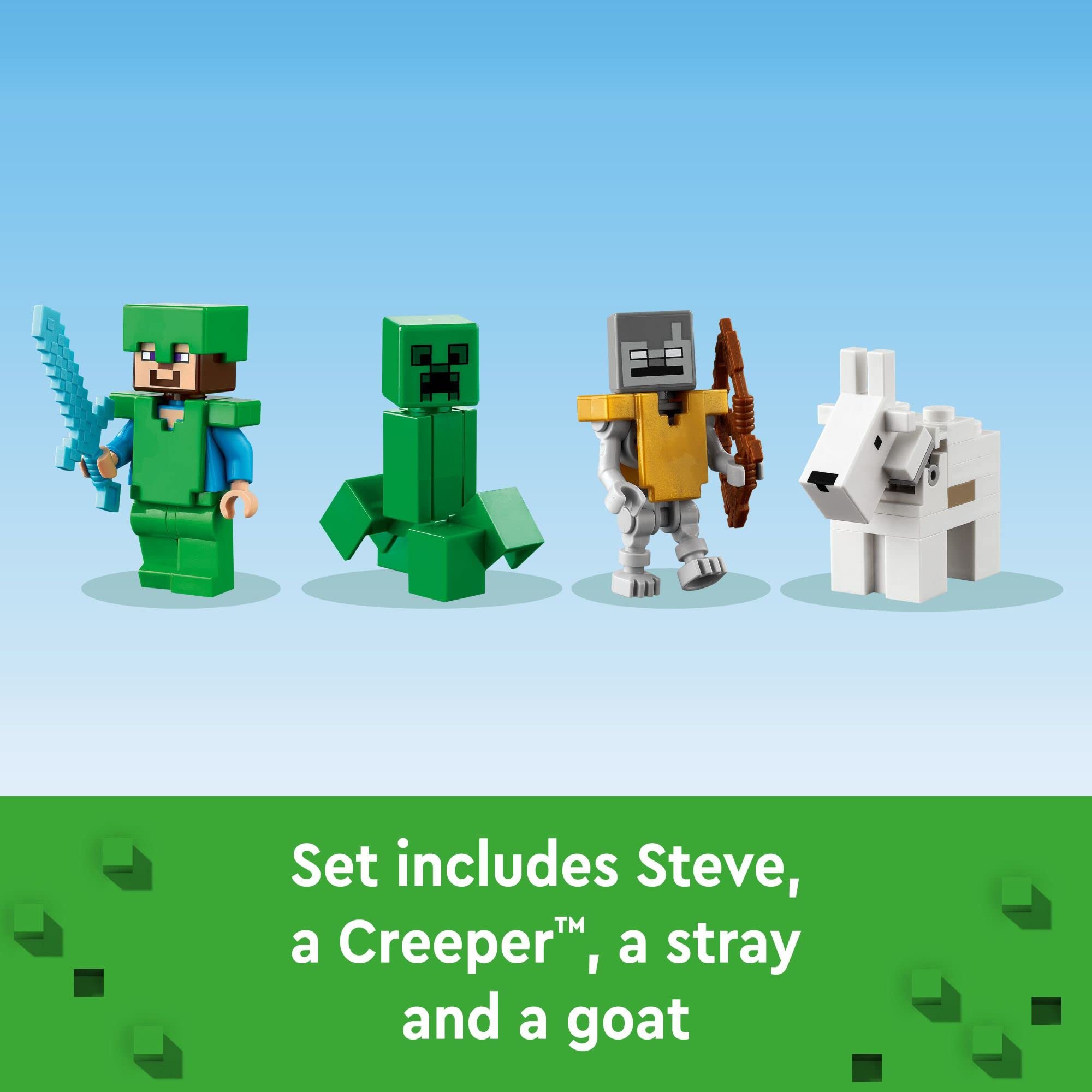 LEGO Minecraft The Frozen Peaks figures and accessories boost immersive role-play