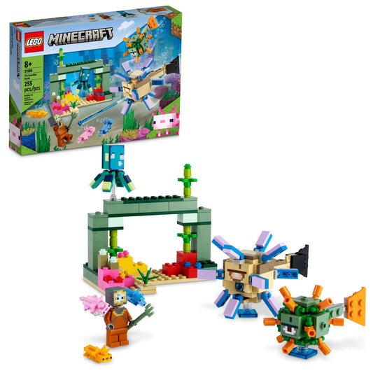 LEGO Minecraft The Guardian Battle coral reef scene for immersive play and color detail.