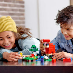 LEGO Minecraft The Wool Farm crops and flowers enhance village aesthetics during play