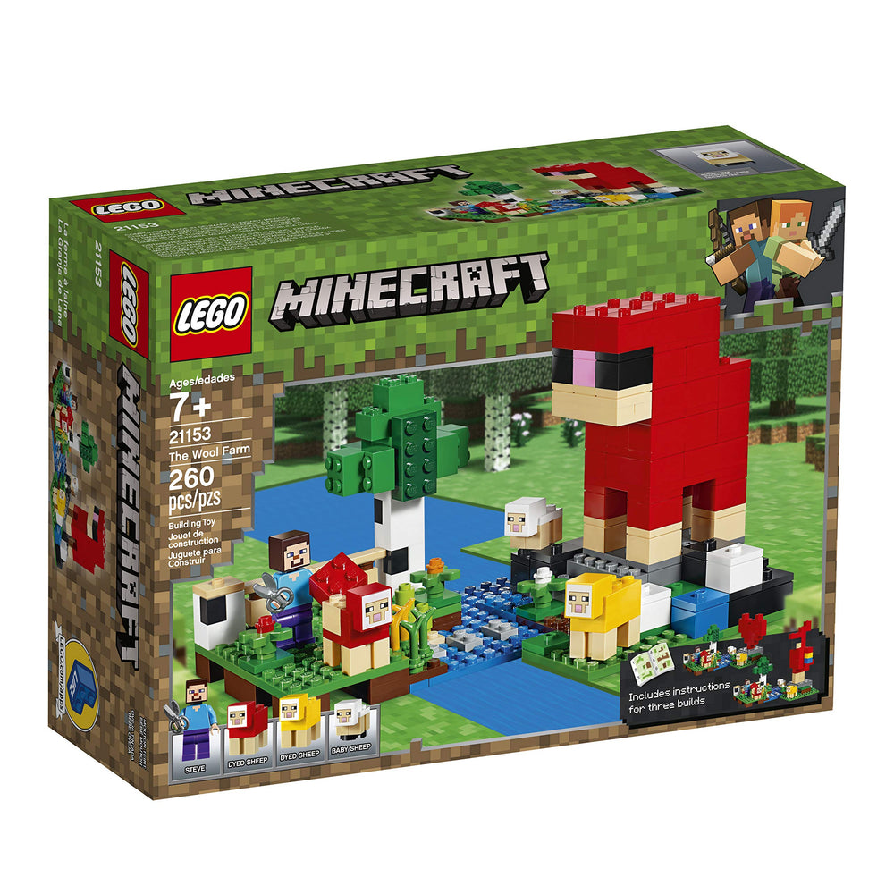 LEGO Minecraft The Wool Farm dyed sheep and baby sheep add cute variety