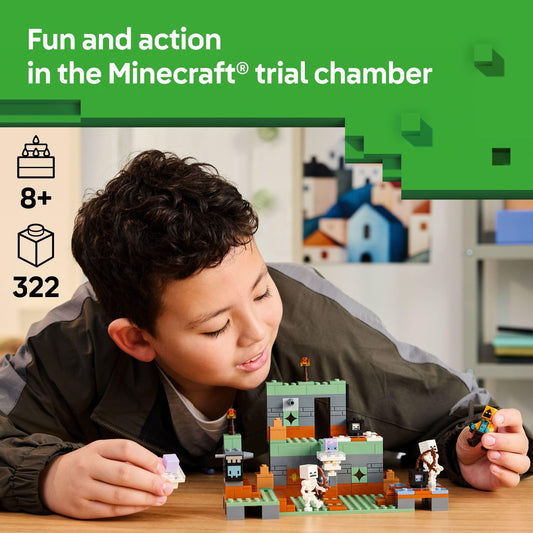 LEGO Minecraft The Trial Chamber wall missiles highlight action and building fun.
