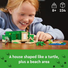 LEGO Minecraft Turtle Beach House with open roof for easy interior access