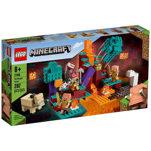 LEGO Minecraft The Warped Forest explosion scene enhances dramatic play and storytelling.