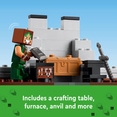 LEGO Minecraft Wolf Stronghold forest scene with trees and berries for exploration.