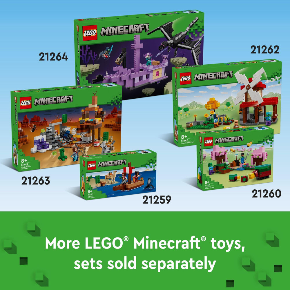LEGO Minecraft Wolf Stronghold Minecart Wolf Tamer figure adds dynamic action.