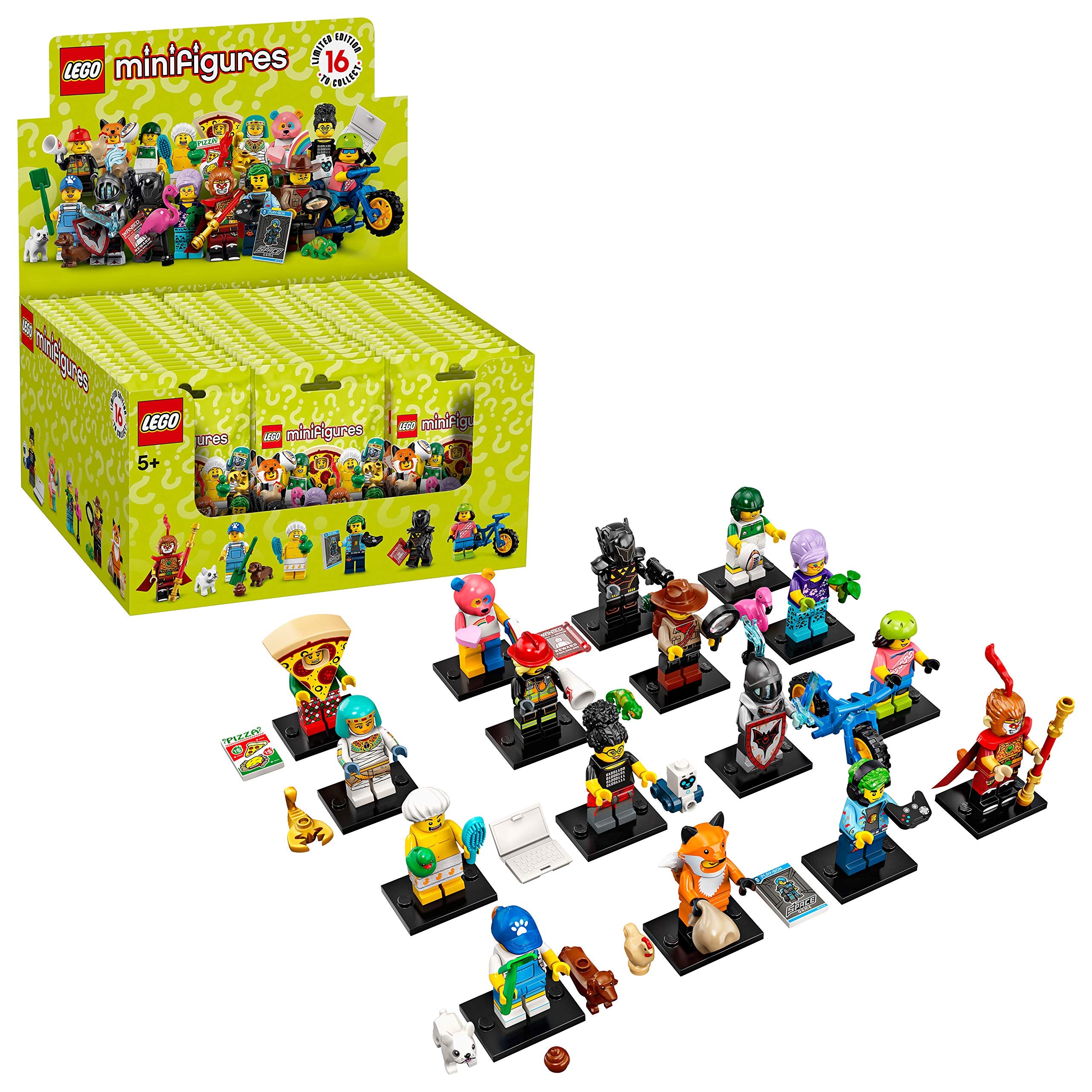 LEGO minifigure packaging highlights organized collection and easy storage.