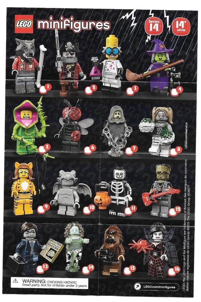 LEGO Minifigures Series 14 accessories and leaflet enhance collection.