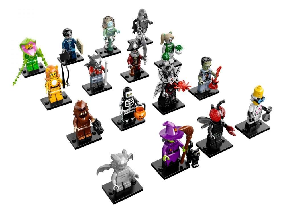LEGO Minifigures Series 14 monster collection display plate showcased.