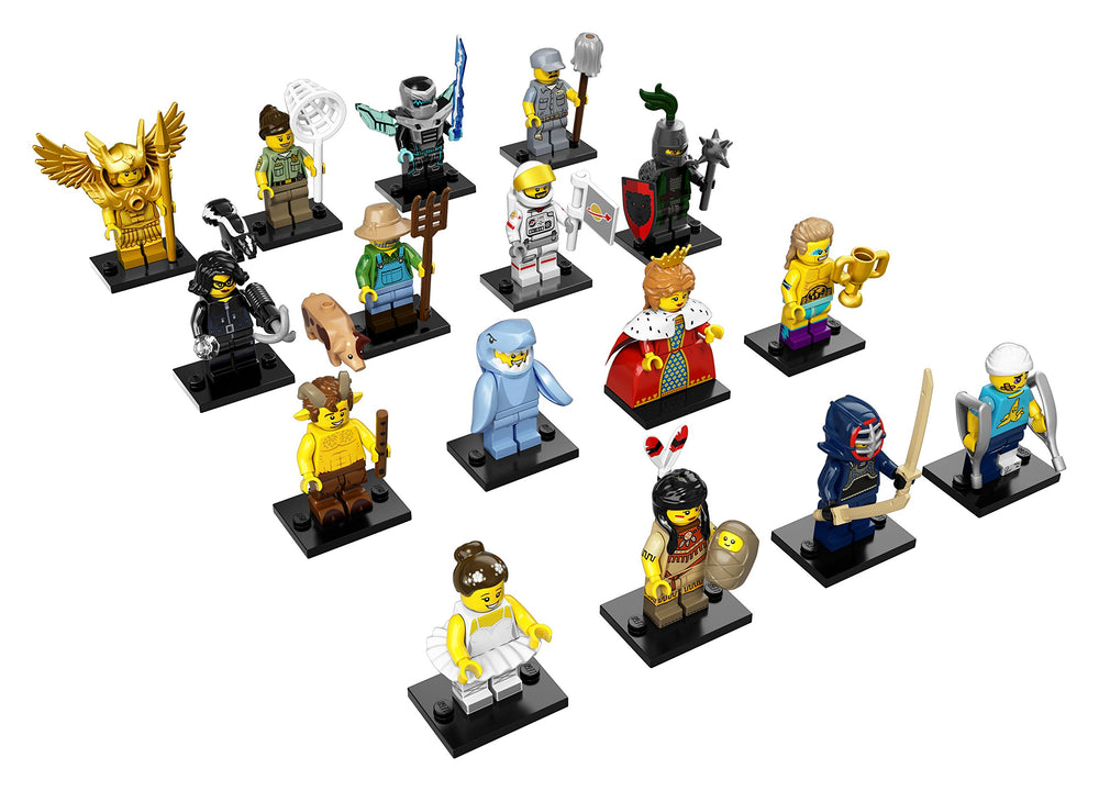 LEGO Minifigures Series 15 display plate included to showcase figures and favorite characters