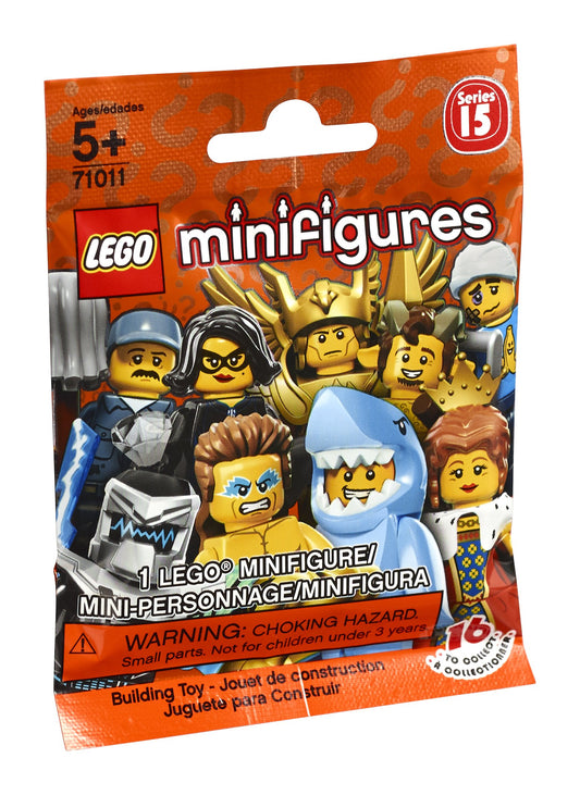 LEGO Minifigures Series 15 mystery pack showcasing a collectible figure for imaginative play