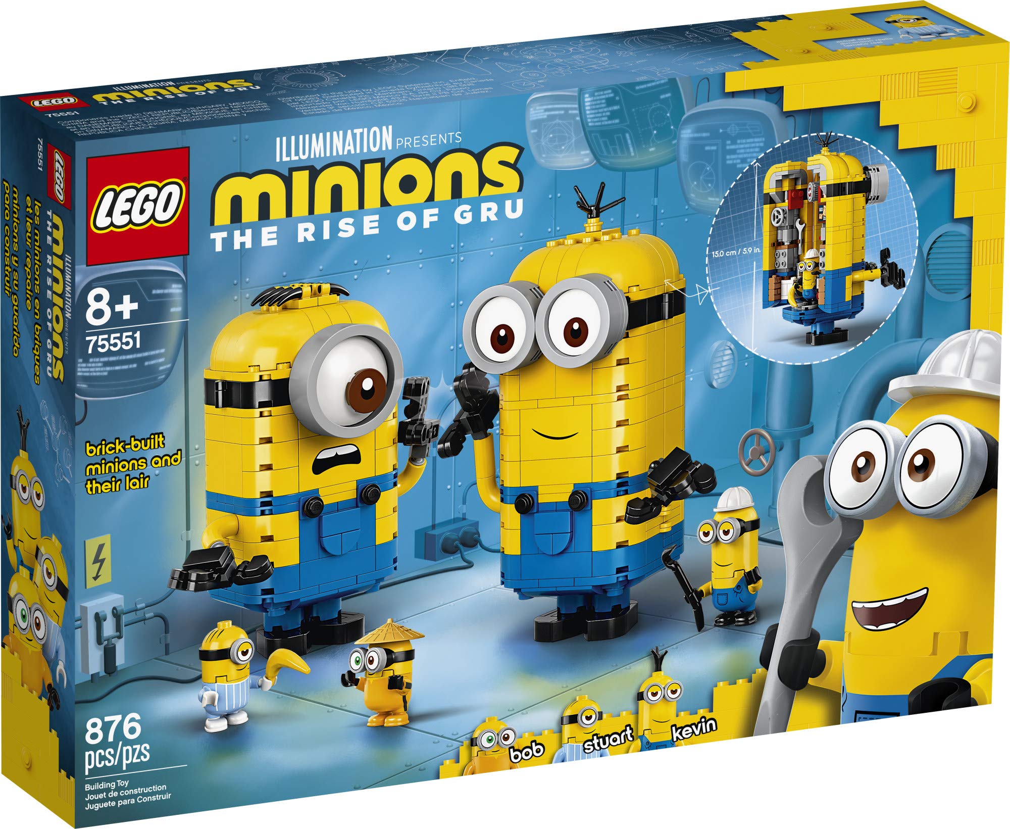 LEGO Minions Rise of Gru Kevin-lab inventions scene invites curious experimentation.