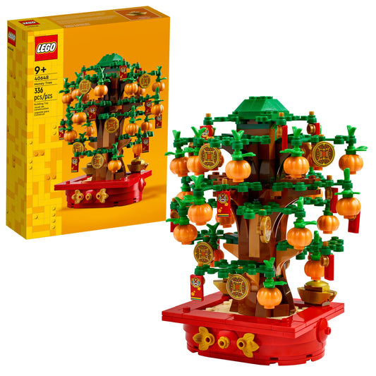 LEGO Money Tree lunar new year assembly for family learning and decoration.