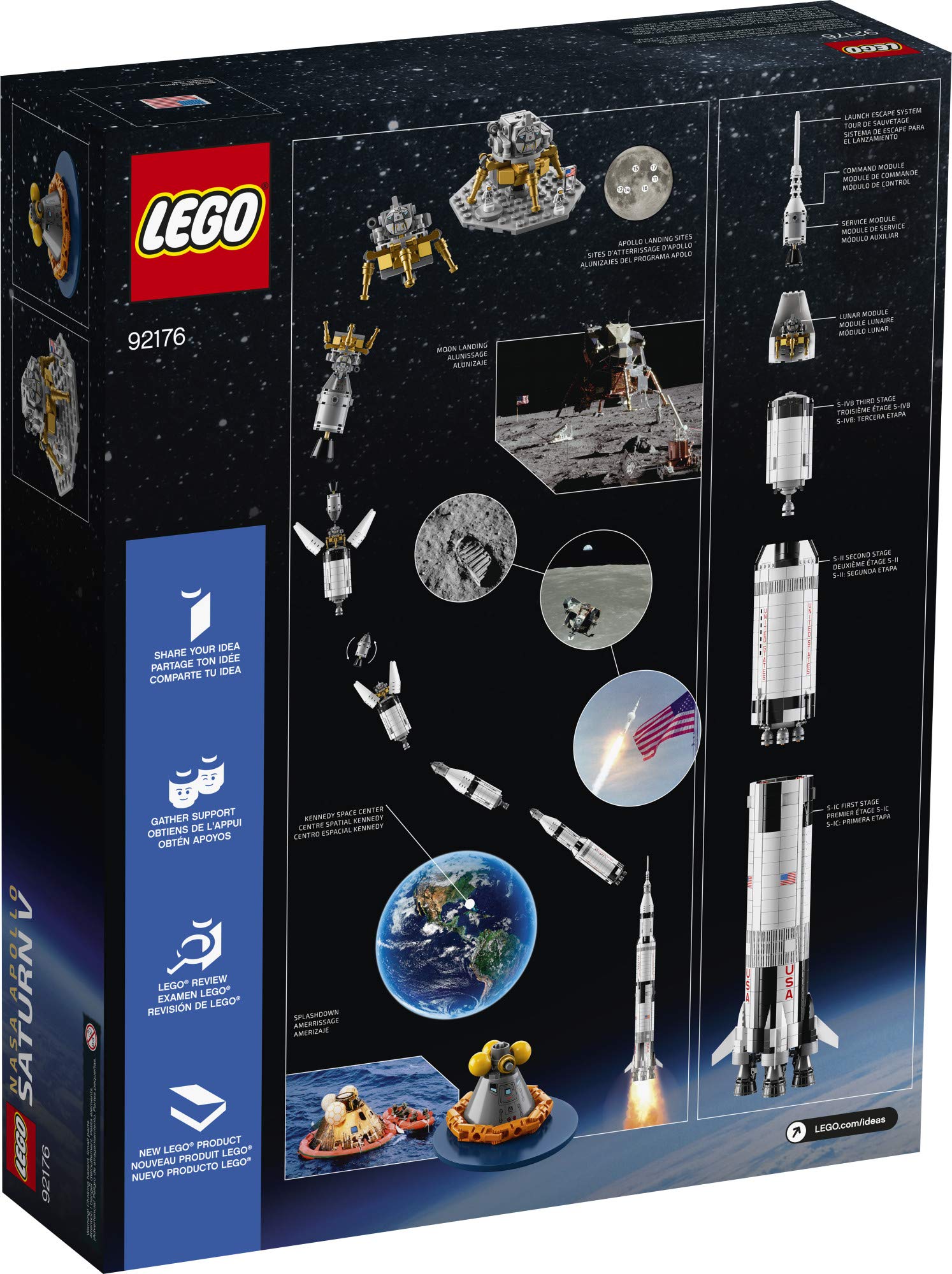 LEGO NASA Apollo Saturn V launch escape system with command and service module for drama