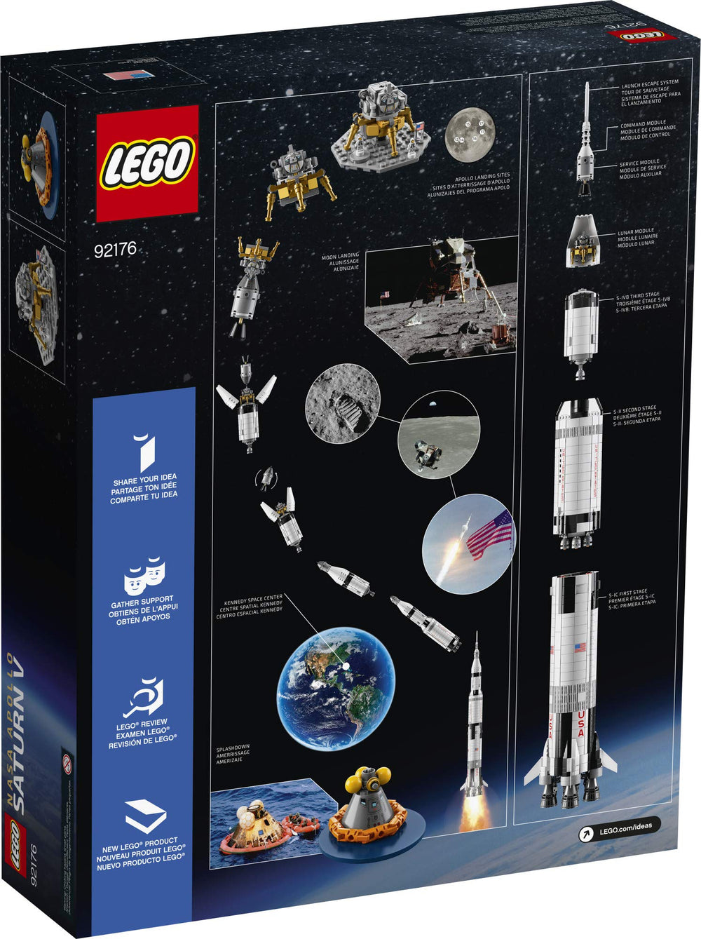 LEGO NASA Apollo Saturn V launch escape system with command and service module for drama