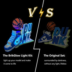Lego Nike Dunk LED cord hidden for a clean, hidden wiring setup.