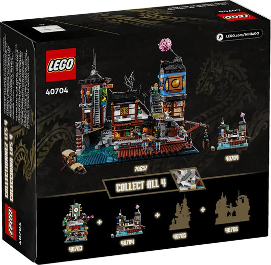 LEGO NINJAGO 40704 Micro Docks tearoom and arcade area ideal for creative storytelling.