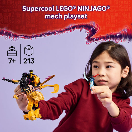 Arin minifigure with crystal katana ready for battle.