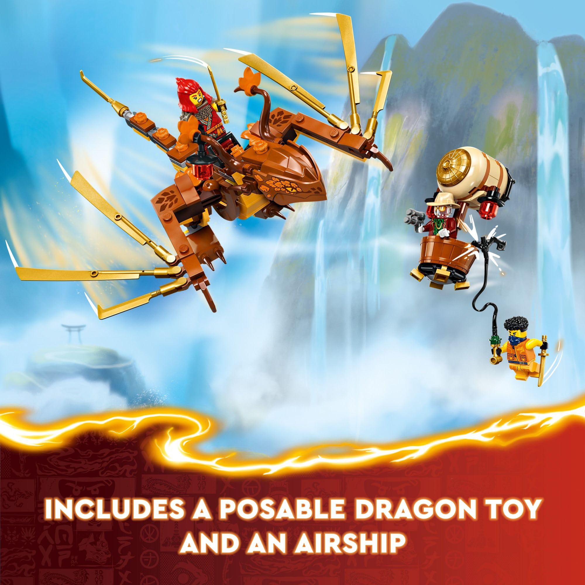LEGO NINJAGO blacksmith hammer feature adds interactive detail during builds.