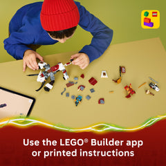 LEGO Builder app screen with the Grimtak model for guided building