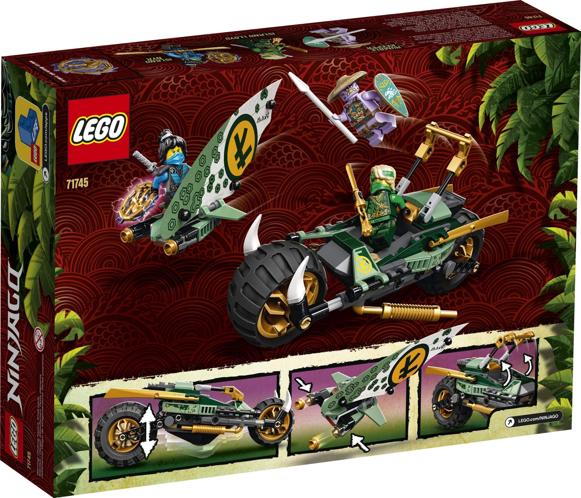 LEGO NINJAGO Chopper bike suspension detail enhances ride realism