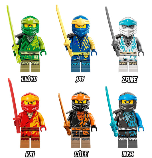 LEGO NINJAGO Jay minifigure with weapon for imaginative battles and stories