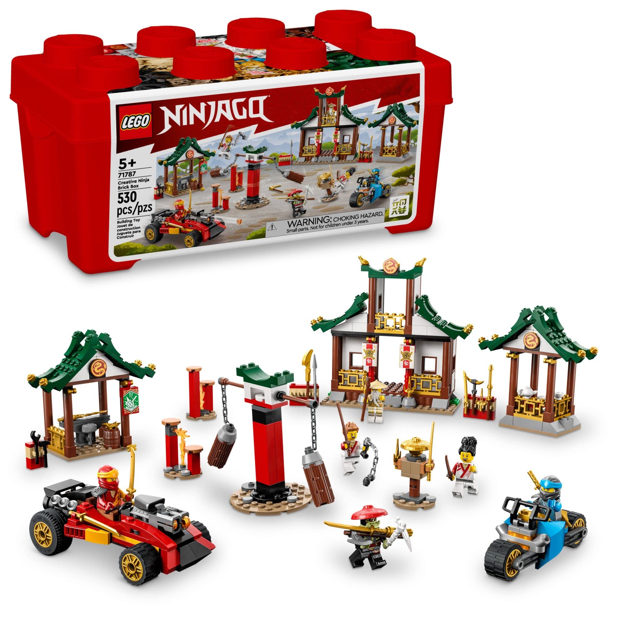 LEGO NINJAGO Creative Ninja Brick Box dojo scene sparks imaginative ninja training.