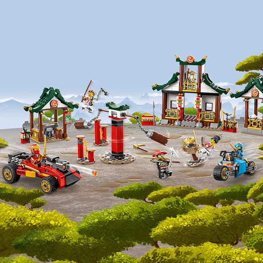 LEGO NINJAGO obstacle course with interactive stations fuels action-packed play.