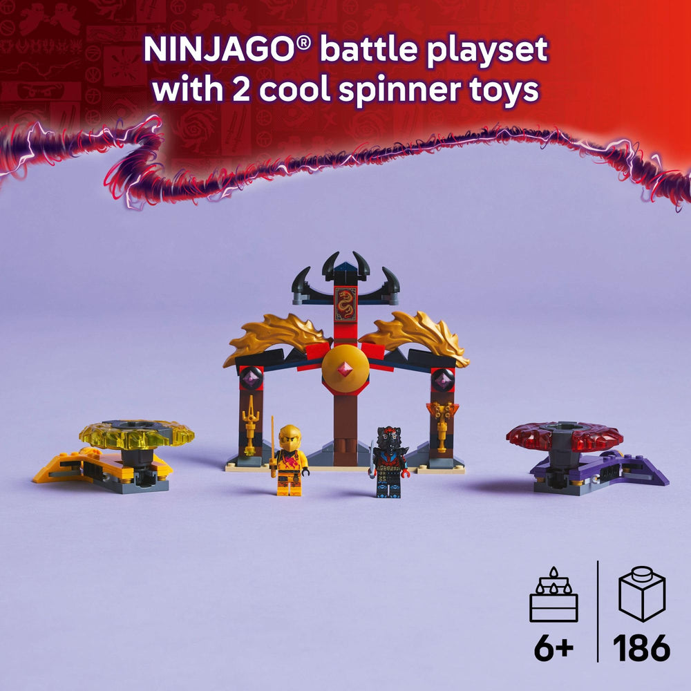 LEGO NINJAGO Dragon Spinjitzu Battle Pack Arin spinner enables fast launch action.