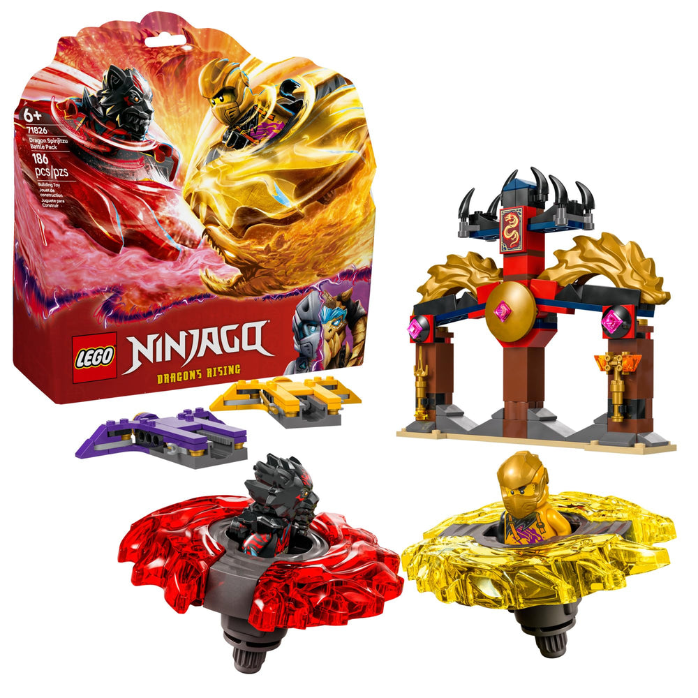 LEGO NINJAGO Dragon Spinjitzu Battle Pack battle arena temple for dynamic ninja battles.