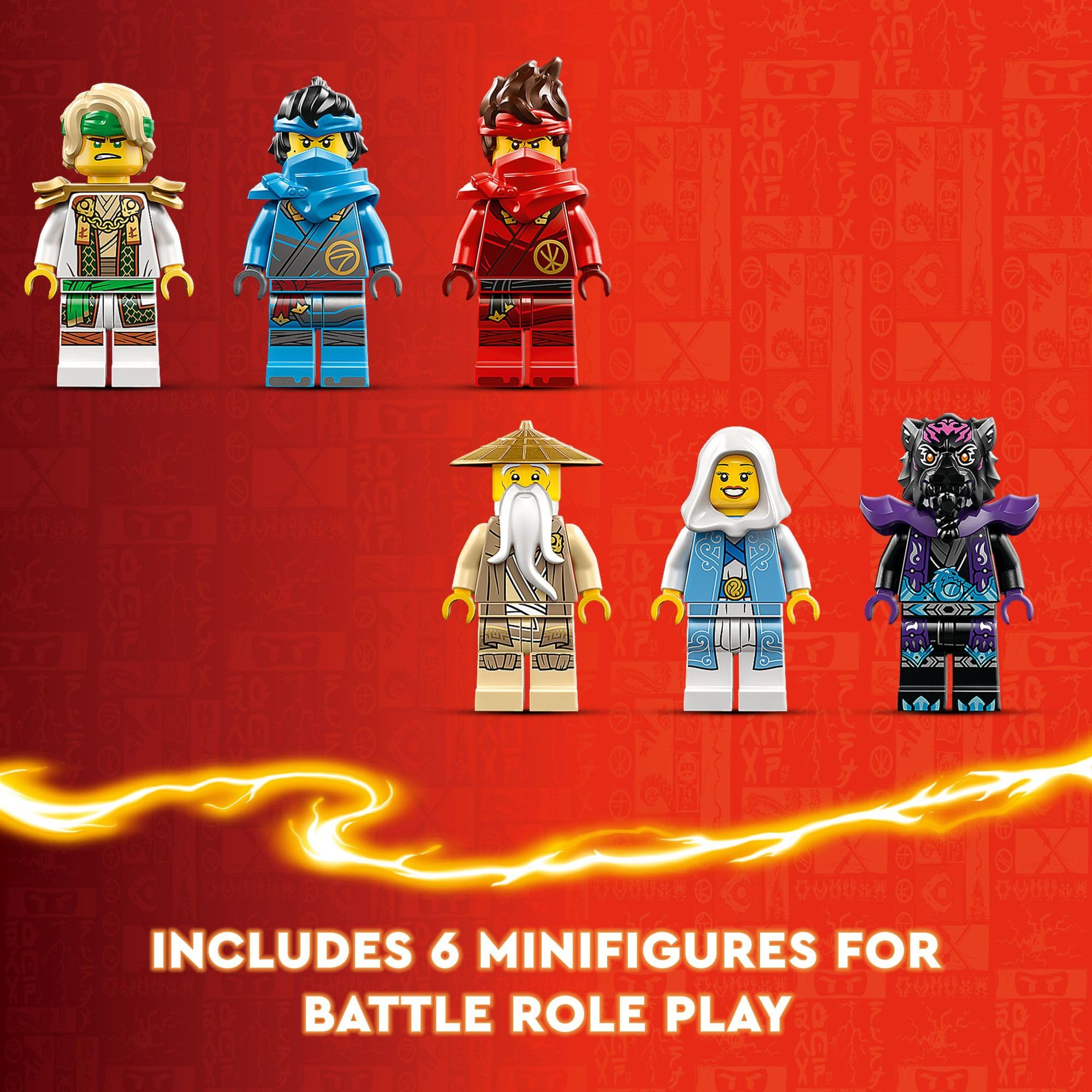LEGO NINJAGO Dragon Stone Shrine includes six ninja minifigures for battles