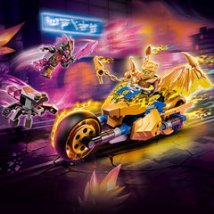 LEGO NINJAGO golden dragon head with moving mouth for dynamic battle scenes