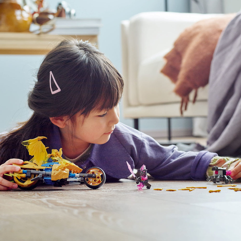 LEGO NINJAGO golden side panels with spikes add premium detail during play