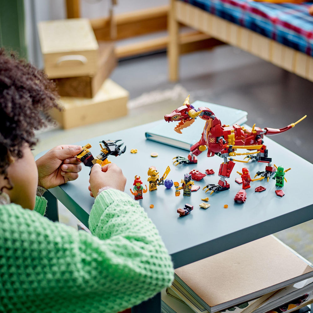 LEGO NINJAGO Lord Ras with golden hammer enhances heroic storytelling