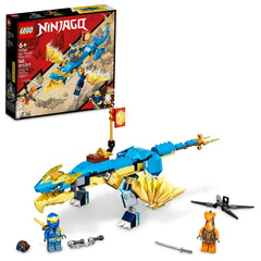 LEGO NINJAGO Jay's Thunder Dragon EVO dragon figure with posable limbs for imaginative flight battles.
