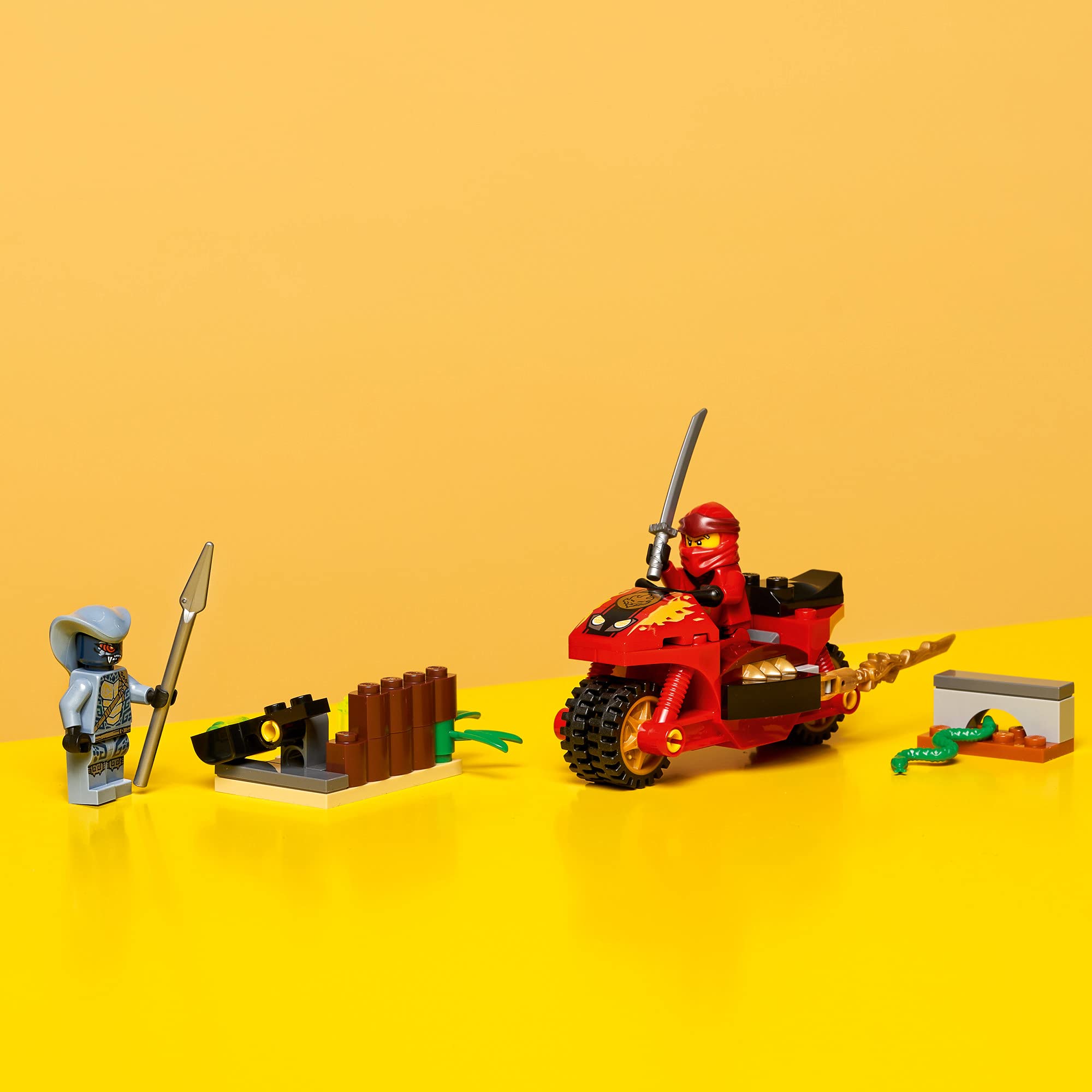 LEGO NINJAGO Kai's Blade Cycle display-ready set fits neatly on shelves