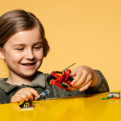 LEGO NINJAGO Kai's Blade Cycle with Rattla snake fuels epic battle pretend play