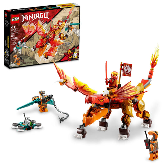LEGO NINJAGO Kai fire dragon 71762 front view highlights heroic dragon design for action play
