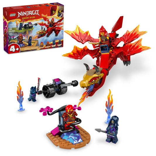 LEGO NINJAGO Kai's Source Dragon battle model in red, ideal for imaginative ninja adventures.