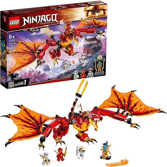 LEGO NINJAGO Legacy Fire Dragon Attack front view for high-flying ninja battles