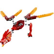 LEGO NINJAGO Fire Dragon wings enable dynamic flying poses for play.