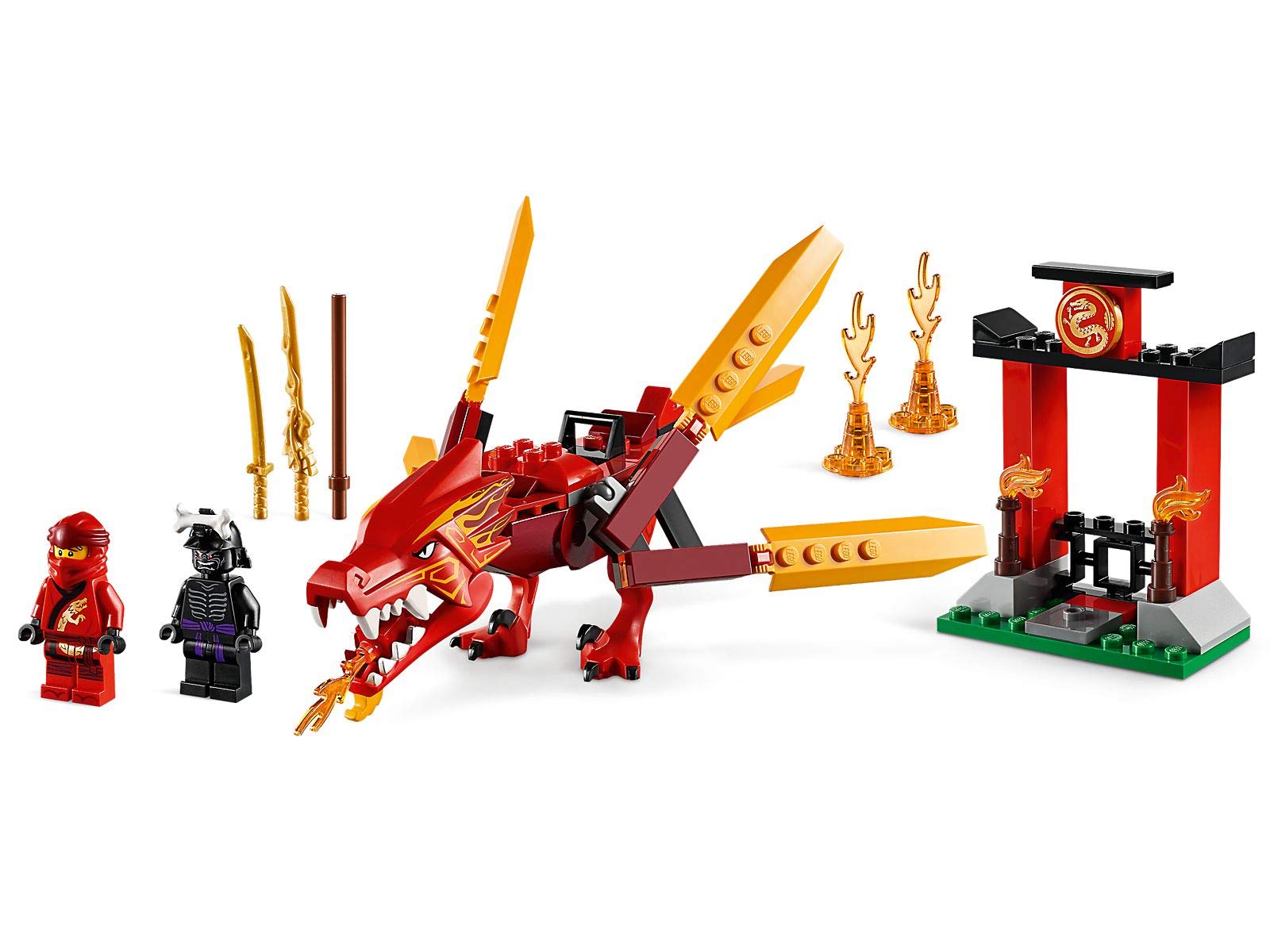 LEGO NINJAGO Kai’s Fire Dragon set includes Lord Garmadon for dramatic rival scenes.