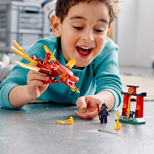 LEGO NINJAGO Kai’s Fire Dragon with Sword of Fire inspires imaginative ninja quests.