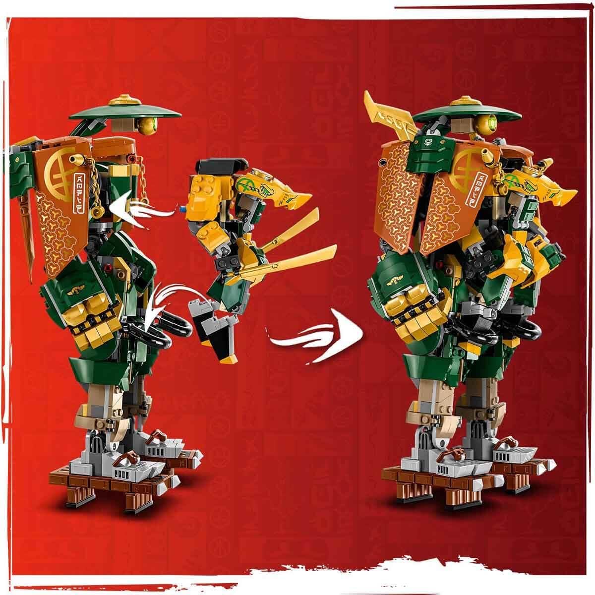 LEGO NINJAGO Lloyd mech detail with twin katanas for authentic play