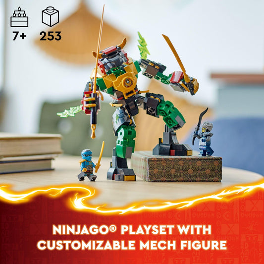 LEGO NINJAGO Lloyd’s Power Mech in pose for dramatic ninja battles
